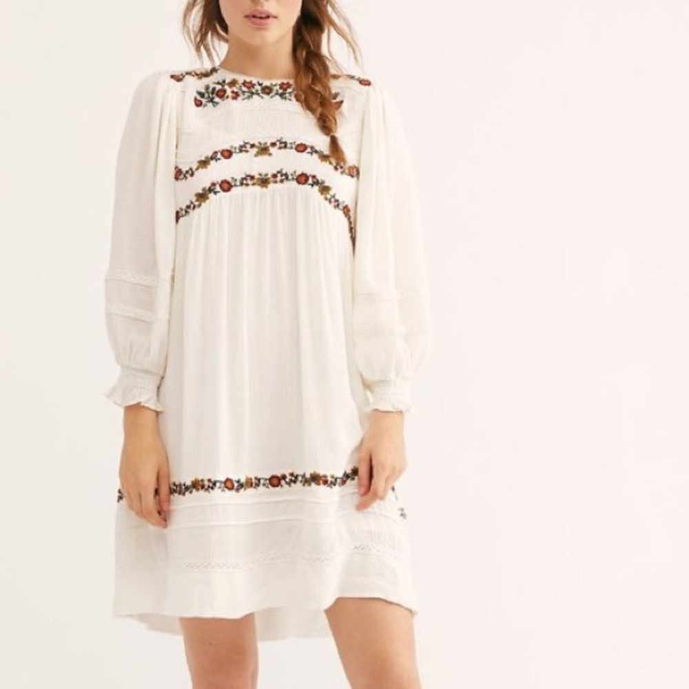 NWT Free People Pasadena Mini Dress Ivory S
